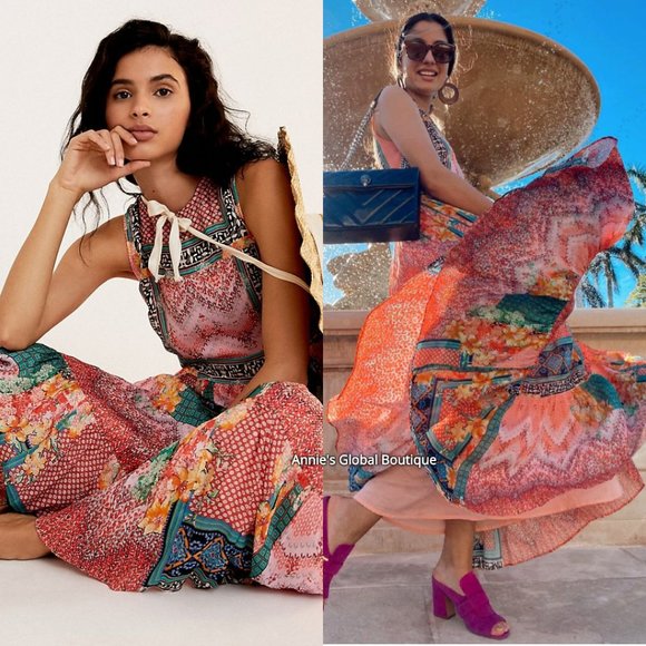 NWT, Anthropologie Bhanuni By Jyoti Alessandra Beaded Maxi Dress - Picture 2 of 16